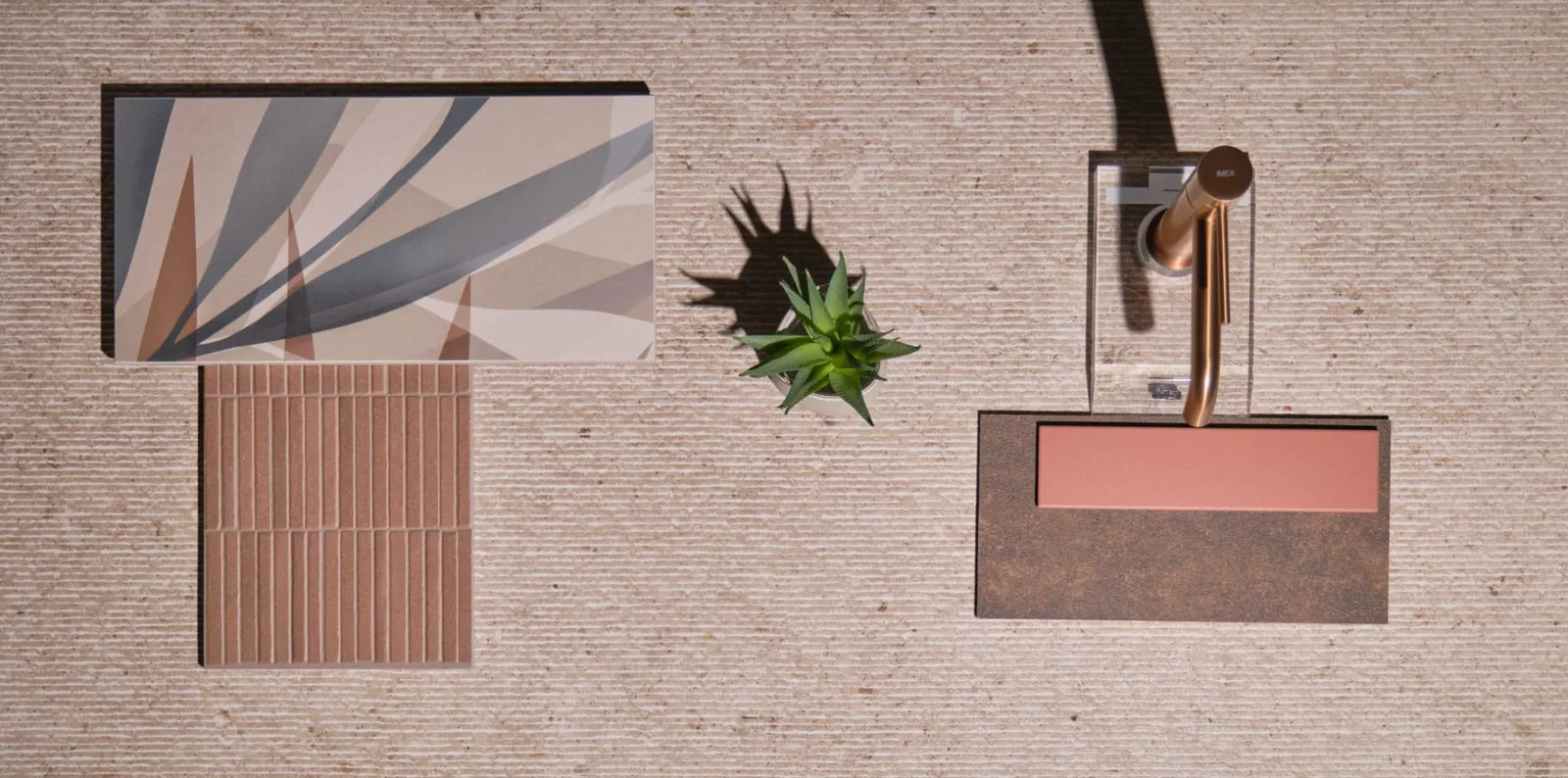 Composizione di materiali e finiture per pavimenti e rivestimenti